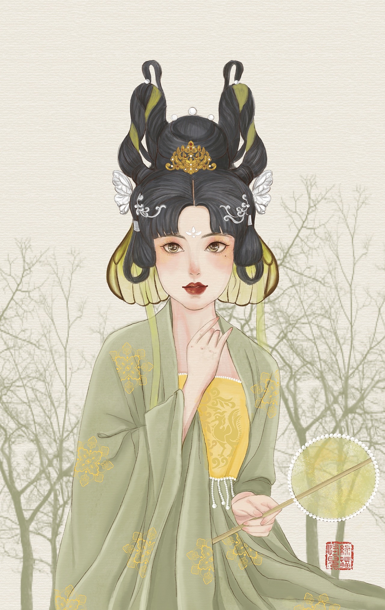 古风水彩插画练习（图ZMjkyMzcyNjQ0） - 创作习作 - 站酷设计师岛上有个美少年原创素材 - 站酷ZCOOL