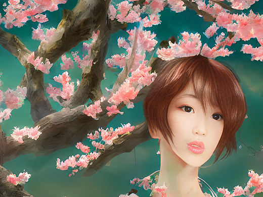 #AI创作实验室#桃花树下，桃花仙