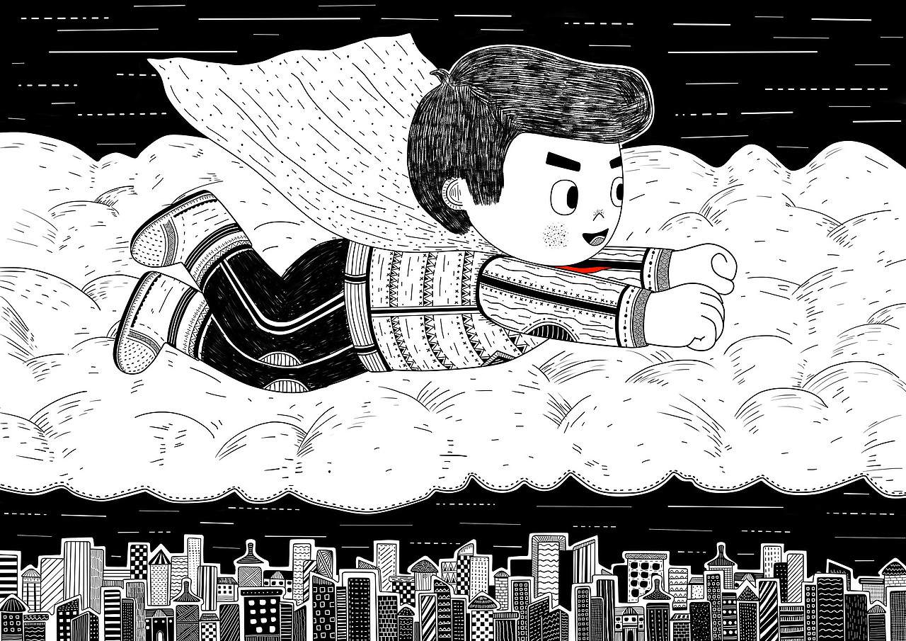 毕业设计-“童年梦”黑白插画设计（图ZNDk5NjYxNDg=） - 概念设定 - 站酷设计师缄默不是淑原创素材 - 站酷ZCOOL
