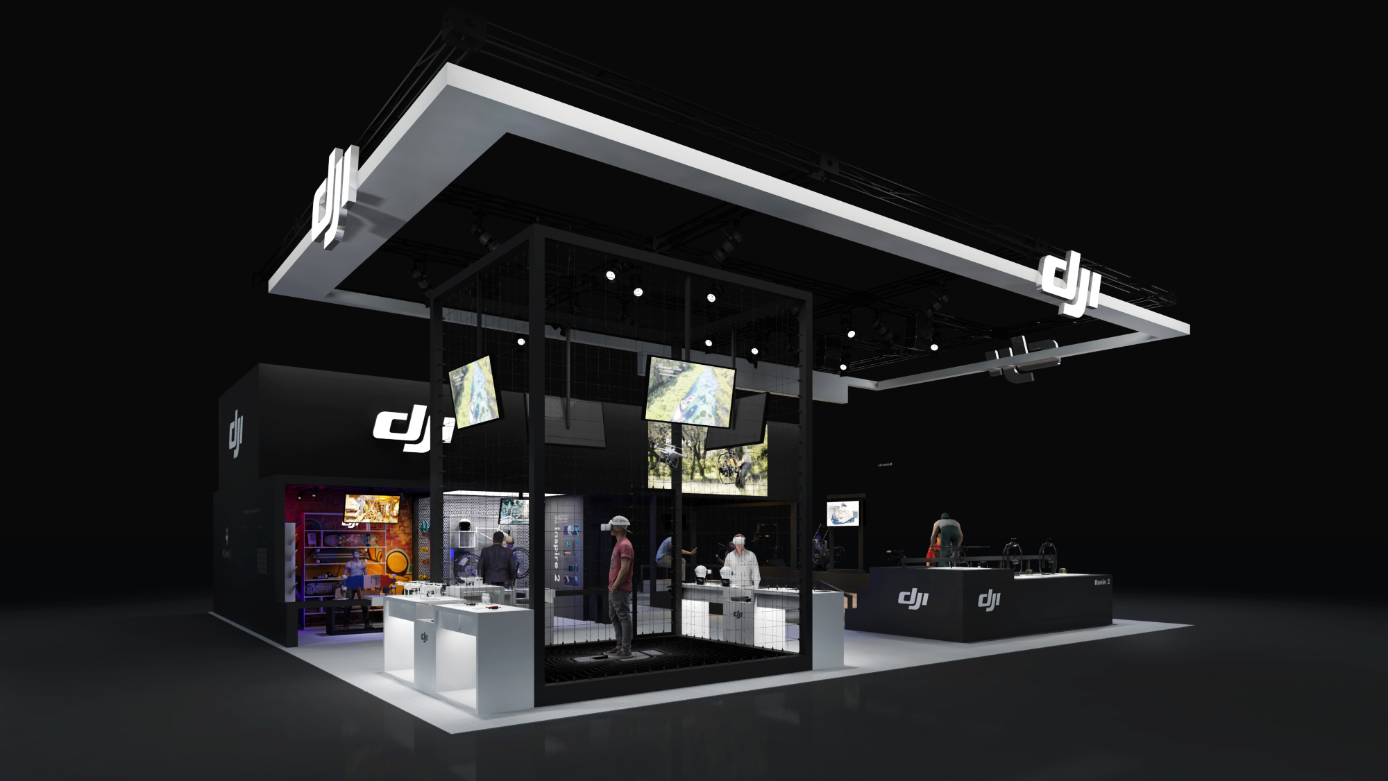 dji-nab专业展-简洁黑白灰展台