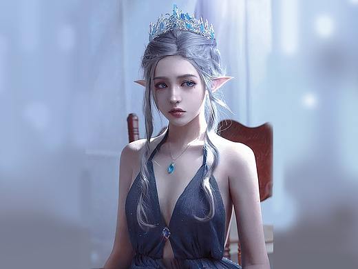 用高漫的板子临摹wlop大大的冰公主（个人主页-ZNDk5OTAwODg=） - 创作习作 - 站酷设计师GAOMON高漫原创素材 - 站酷ZCOOL