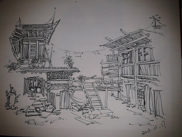 创意风景写生,手绘