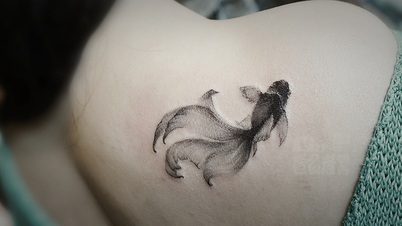 精致水墨小金鱼