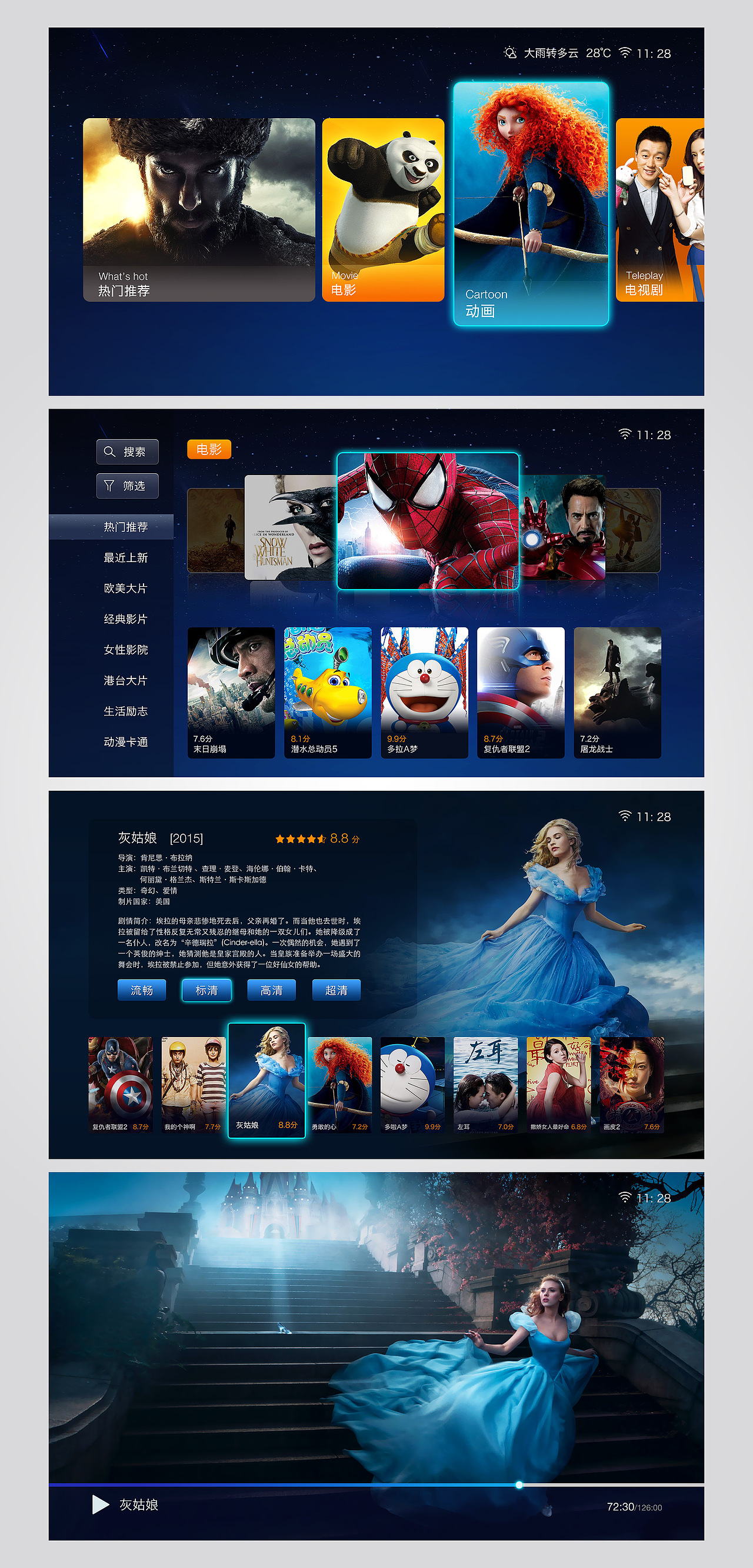 IPTV界面设计（图ZMjk1Mjc4NjQ=） - APP界面 - 站酷设计师Theda原创素材 - 站酷ZCOOL