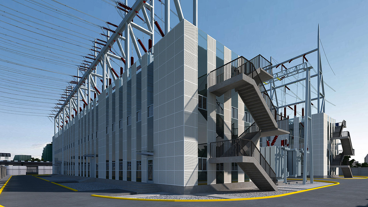 变电站效果图|三维|建筑/空间|fzxtt_原创作品-站酷zcool