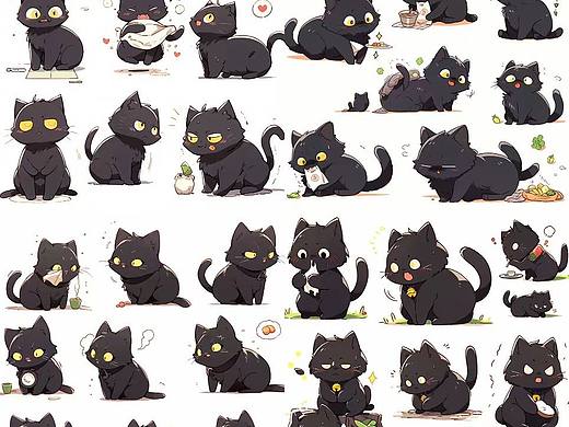 胖胖黑猫表情包