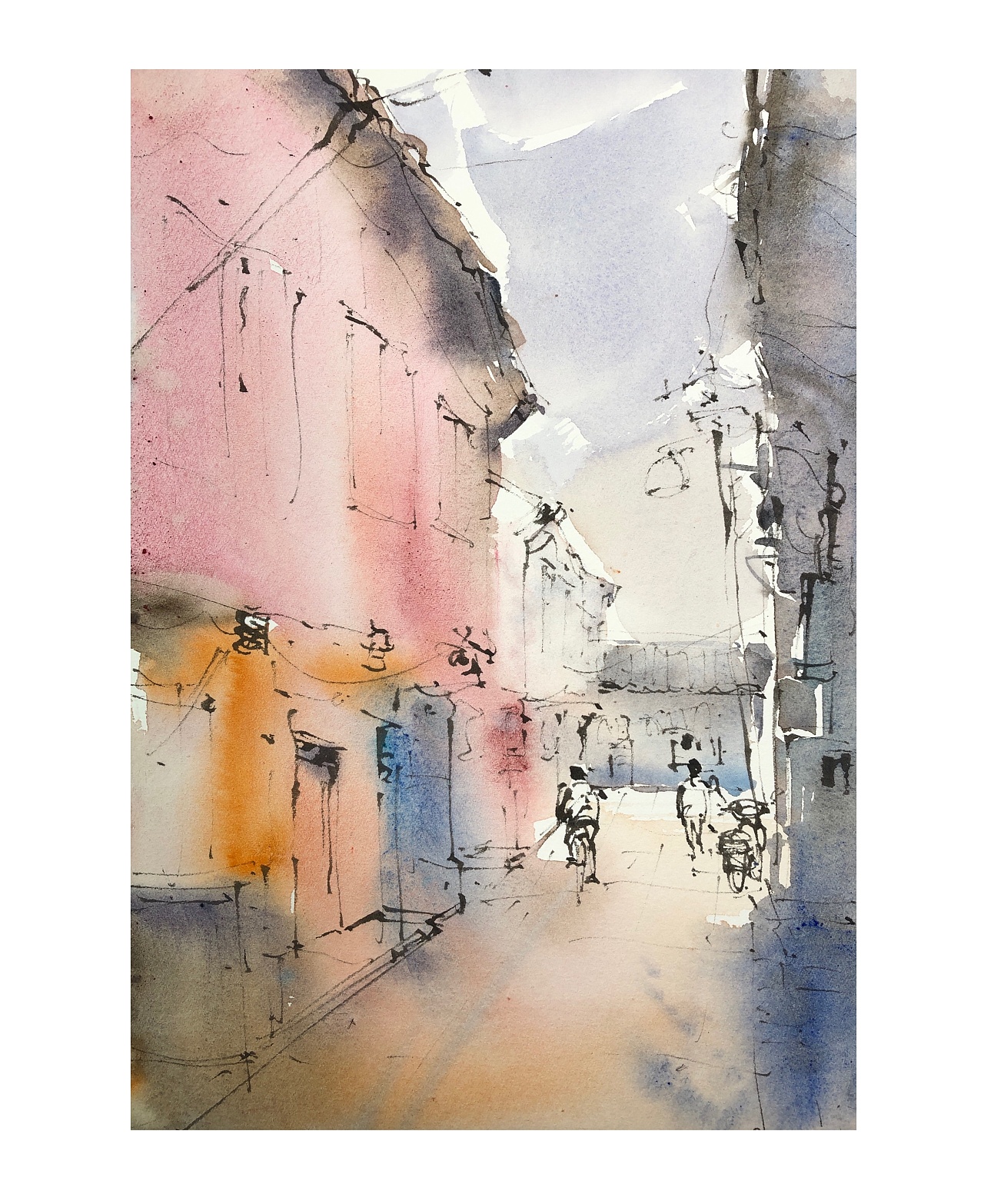 上海弄堂写生步骤图