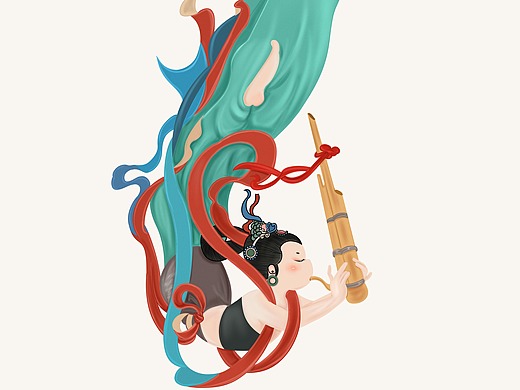 敦煌飞天妙音鸟_创意设计作品图片素材-站酷zcool