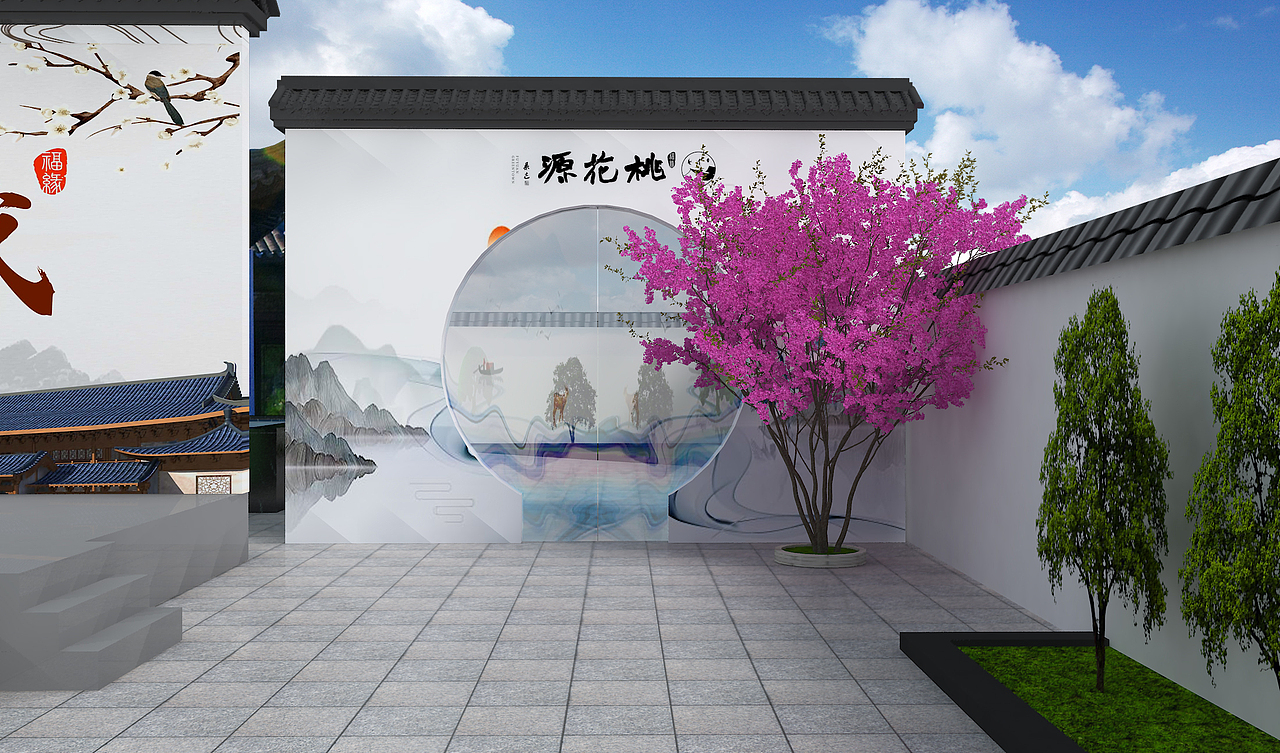 桃花源售楼部开放效果图（图ZMTUyODU0NDQ4） - 舞台美术 - 站酷设计师wywh原创素材 - 站酷ZCOOL