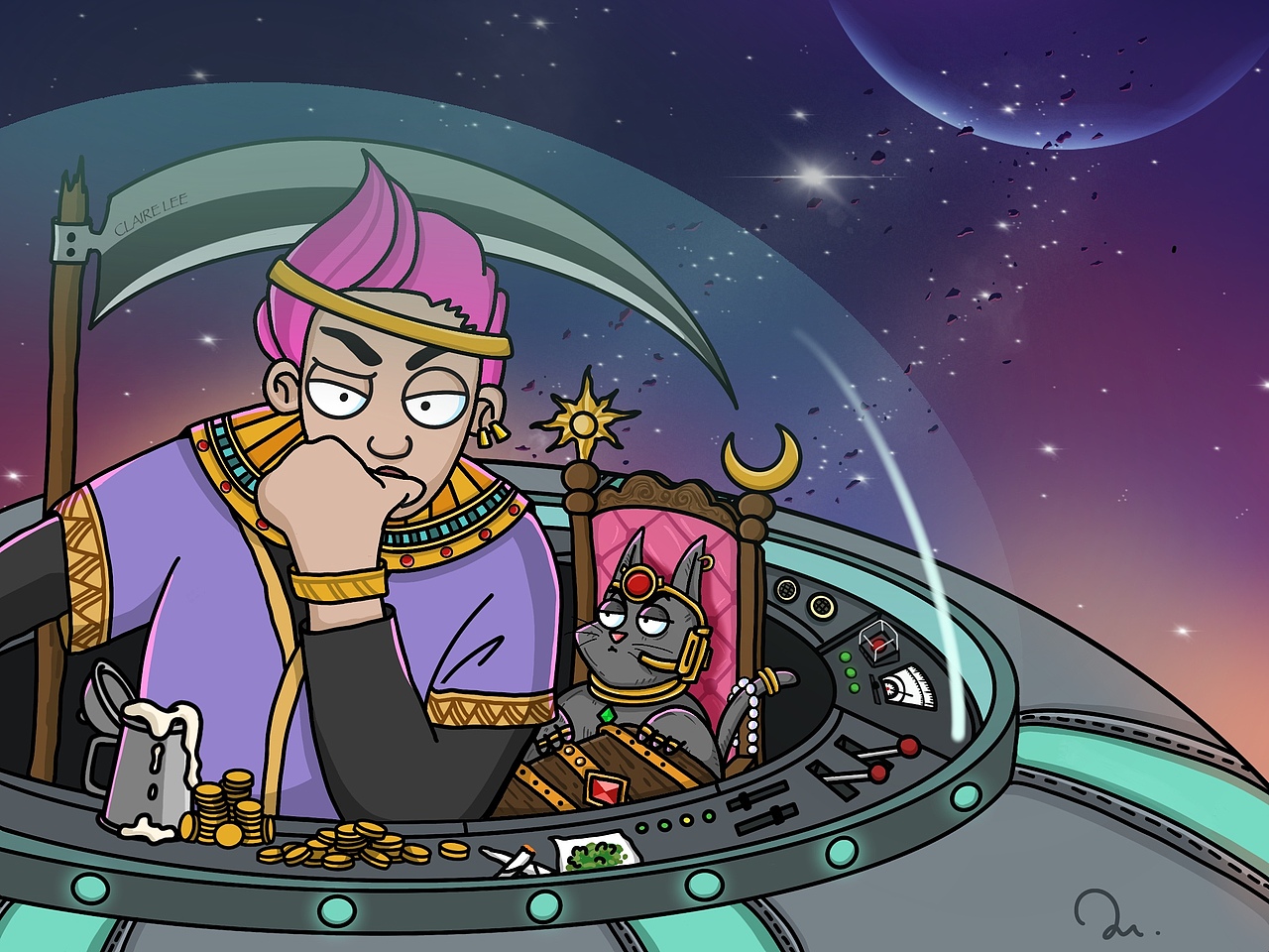 Claire Lee和她的猫子（图ZMjE1NzUzMzYw） - 新锐潮流插画 - 站酷设计师WEDNESDAY_H原创素材 - 站酷ZCOOL