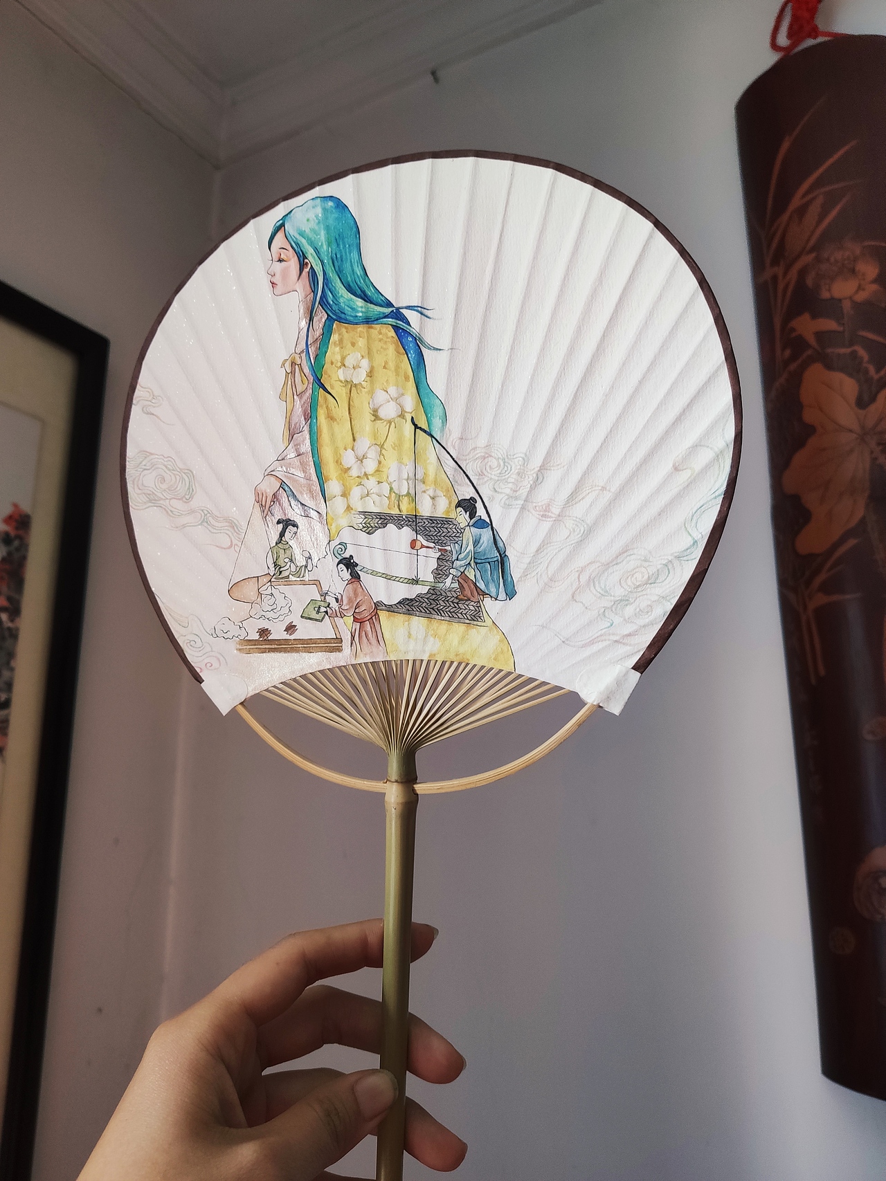扇面绘画,微工笔