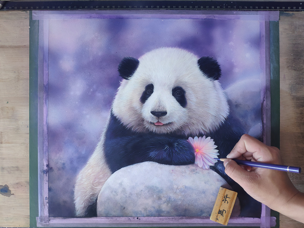 熊猫花花（图ZMzcwNjIzMzIw） - 绘画 - 站酷设计师马行画彩铅原创素材 - 站酷ZCOOL