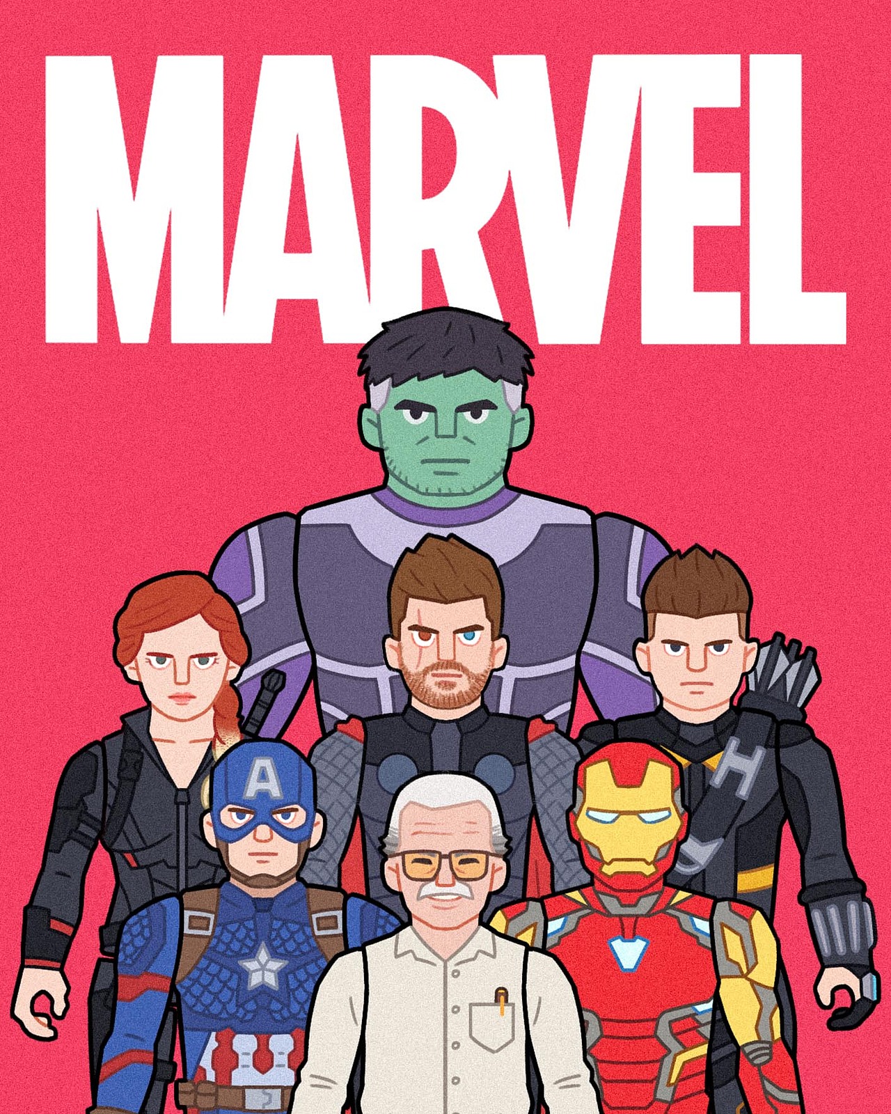 复仇者联盟4 终局之战 背卡玩具插画_kahin_wu-站酷zcool