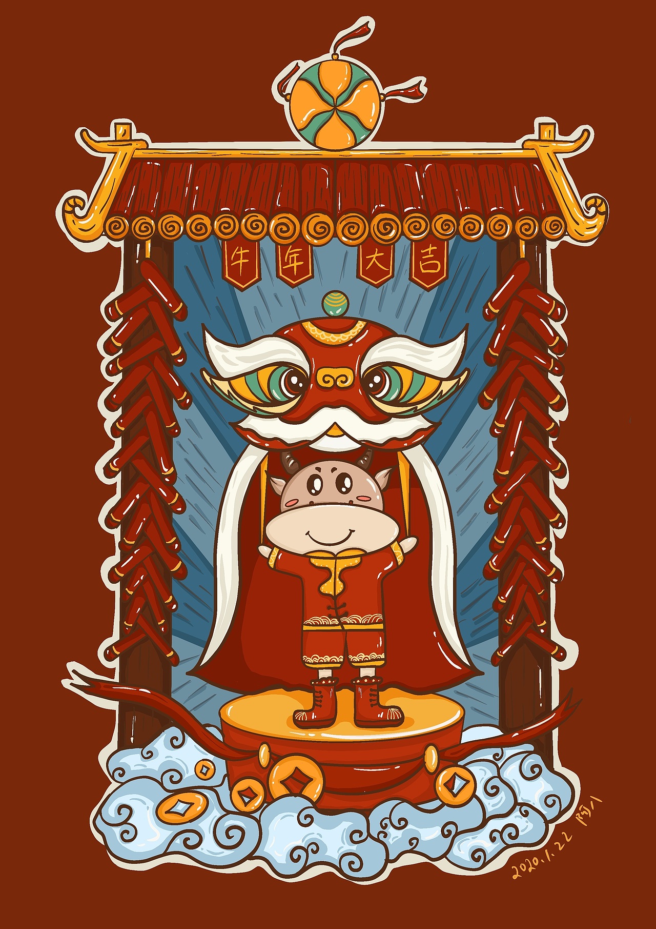 牛年大吉大利—牛宝宝给大家拜个早年咯