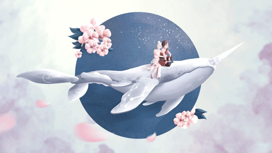 梦中の飞鲸（图ZNDc2NDUzODA=） - 商业插画 - 站酷设计师叫我犄角大人原创素材 - 站酷ZCOOL