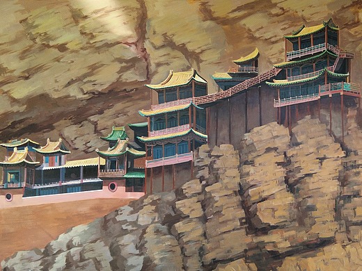 石窟大佛墙体彩绘