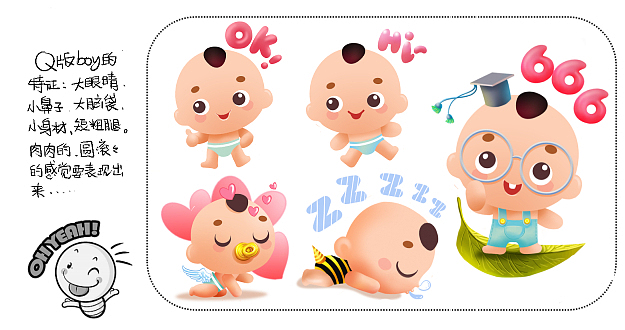 Q版表情包很受大家喜爱,人物超级大头,利用和身体的萌差对比来展现人物的可爱之处,且动态都比较蠢笨、慵懒,让人心生怜悯之心。