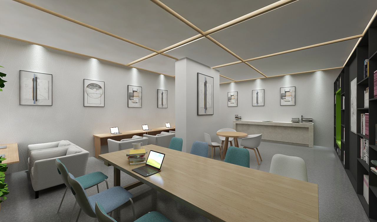 社区服务区 小区议事厅 3d效果图设计