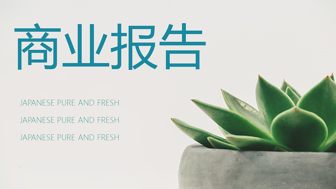 多肉植物商务计划书PPT模板