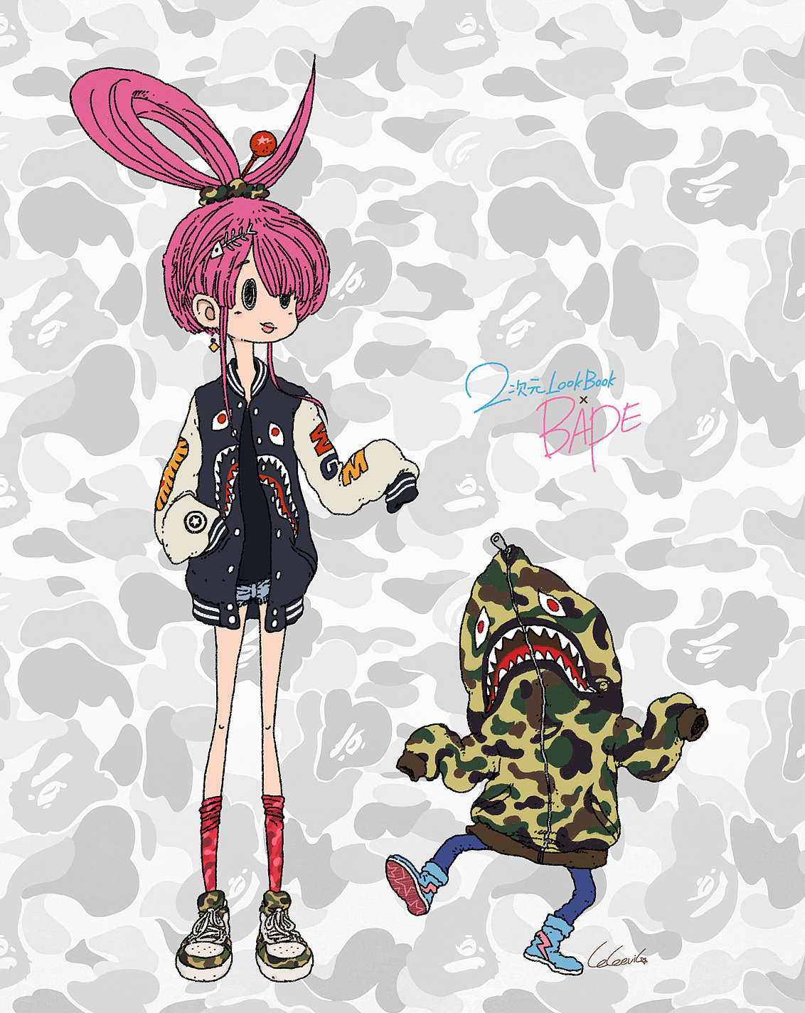 bape girl|插画|商业插画|神威乐斗 - 原创作品 - 站酷 (zcool)