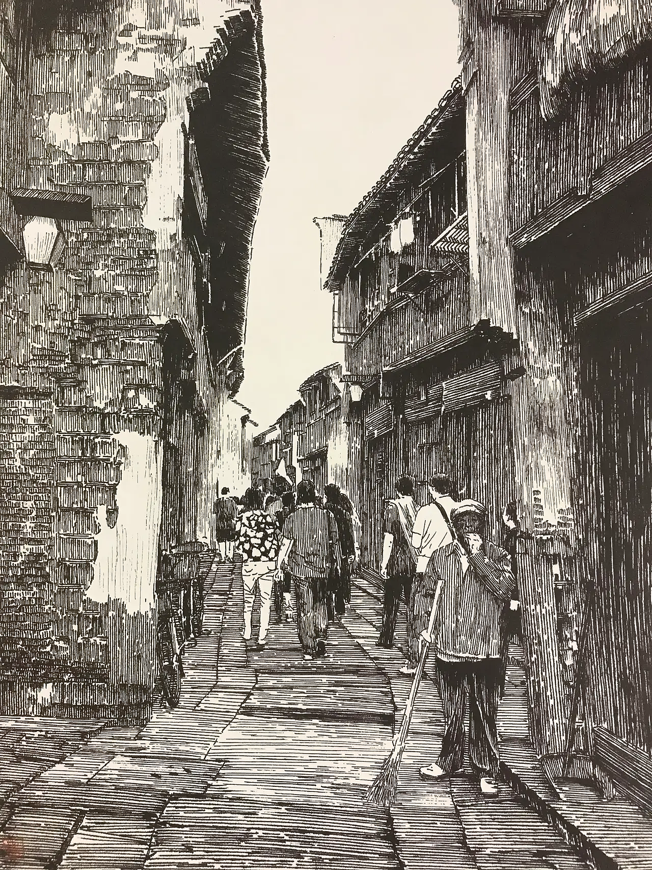 钢笔画江南水乡