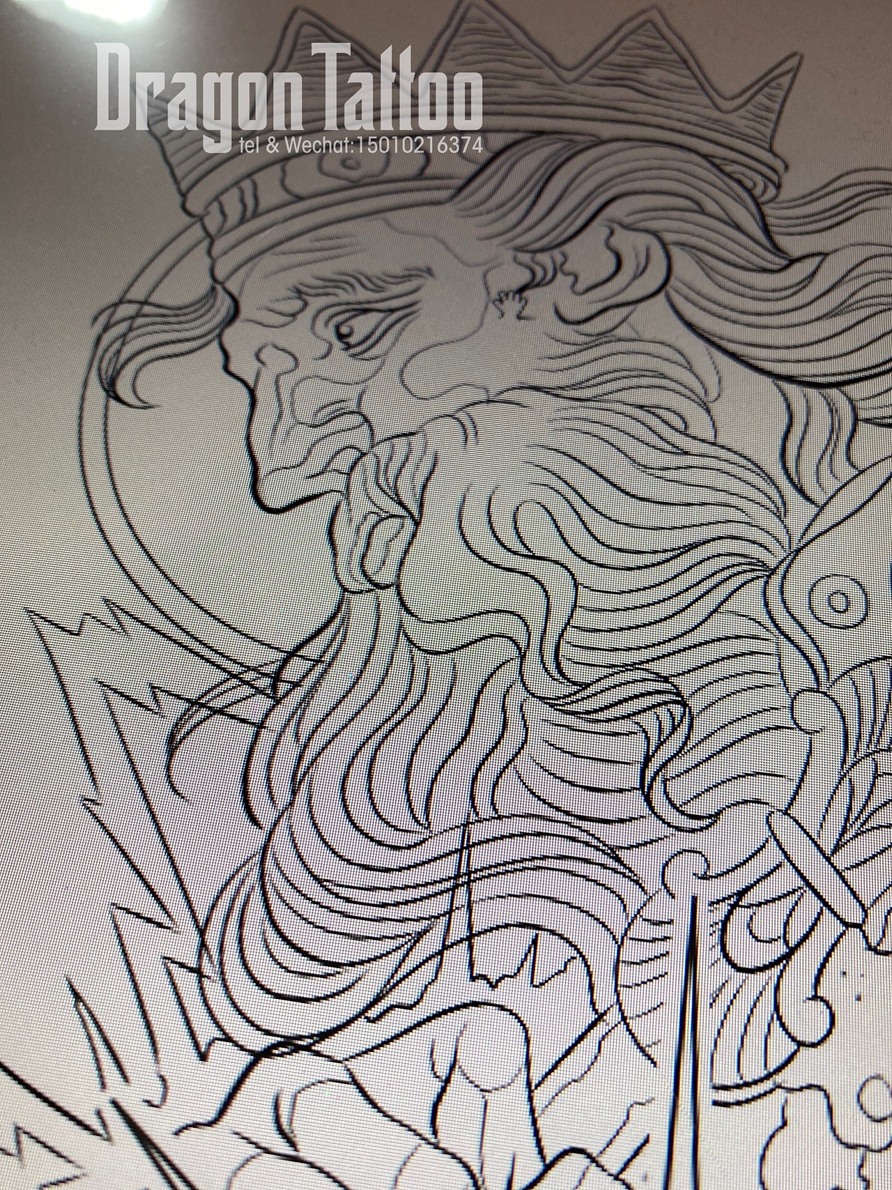 海神纹身手稿海神纹身