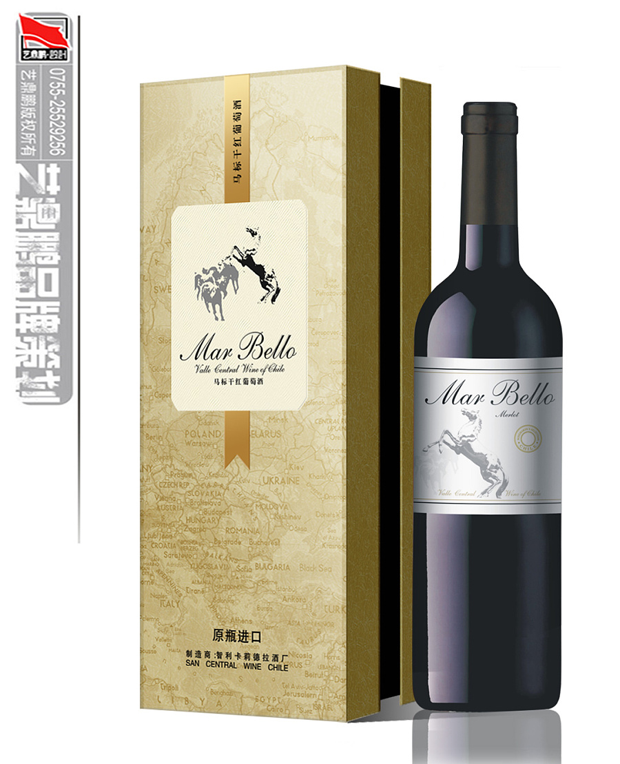 原创作品:马标干红葡萄酒_红酒包装设计_艺鼎鹏