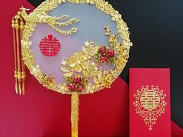 羲大人手工新娘结婚拍照复古中国风团扇团扇手捧花