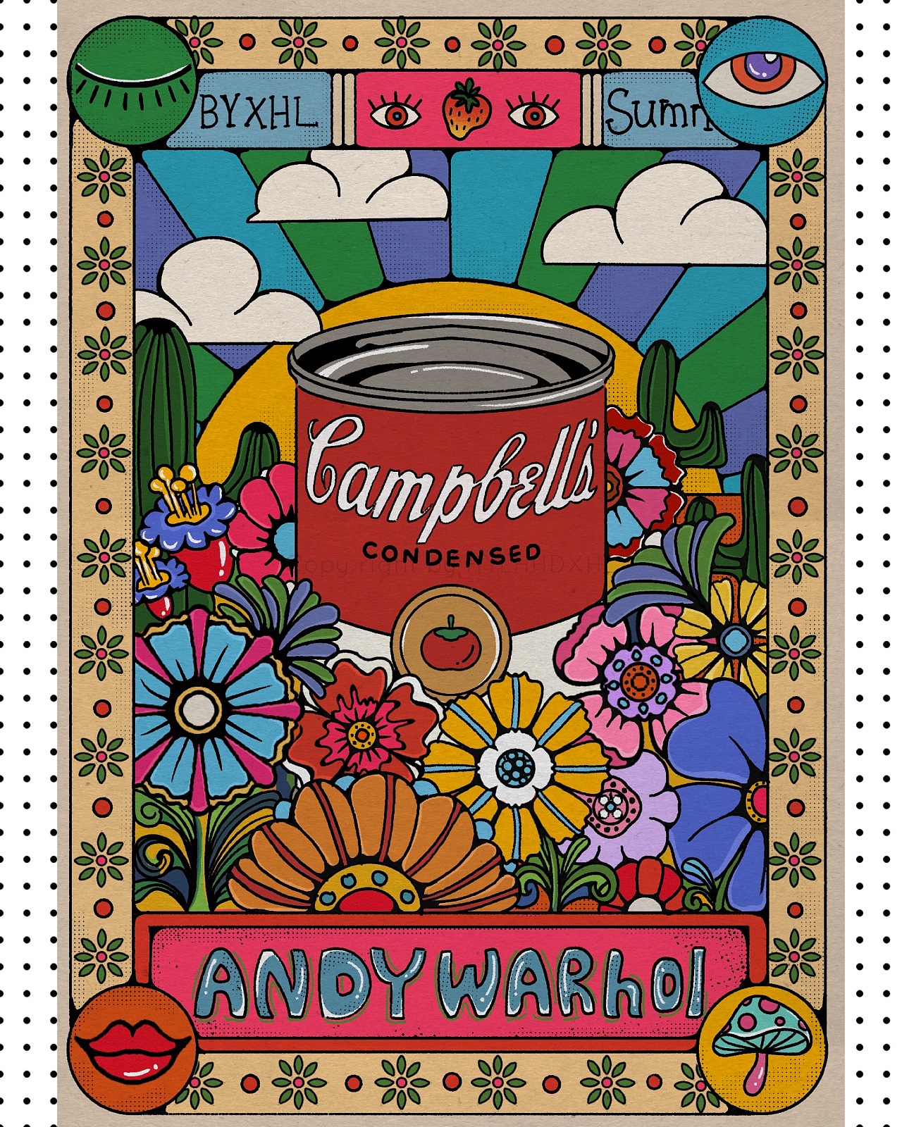 安迪沃霍尔的金汤包罐头-创意插画海报