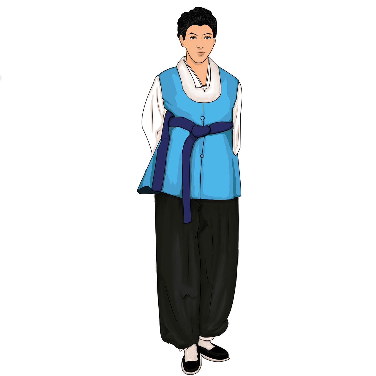 朝鲜族服饰男卡通图片