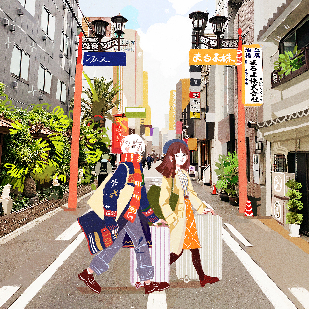 大阪的街道（图ZMTgwMjgxOTYw） - 商业插画 - 站酷设计师草锅锅原创素材 - 站酷ZCOOL