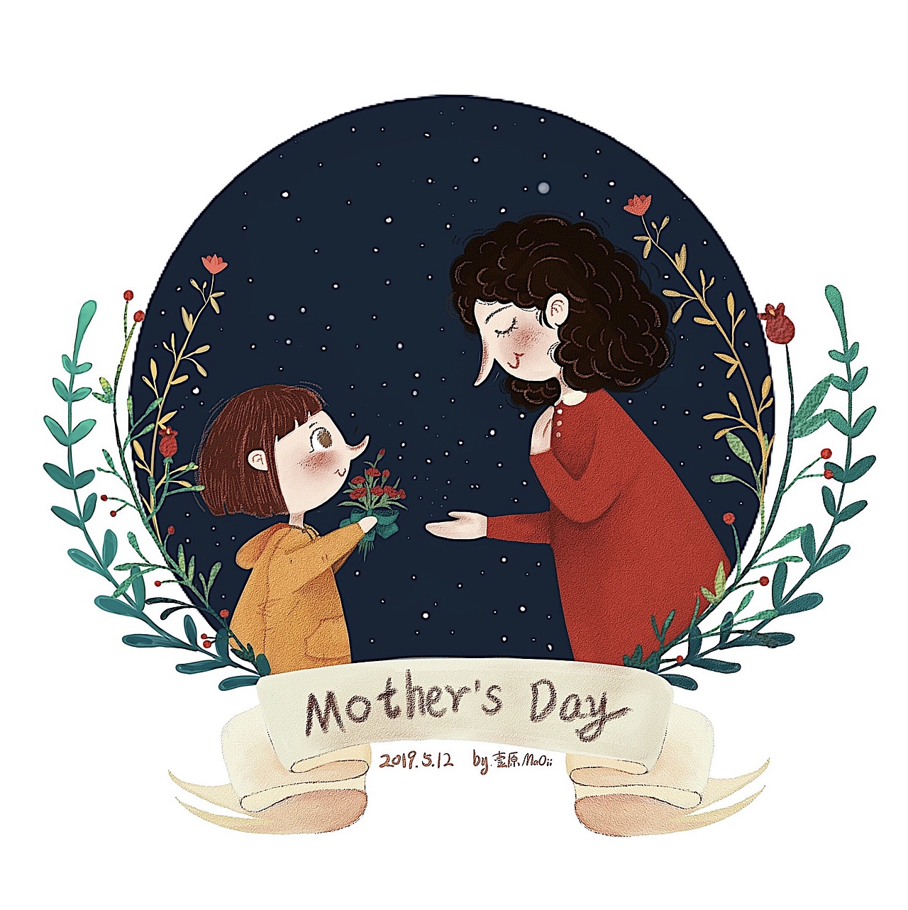 母親節(jié)（圖ZMTU3OTU5NjM2） - 創(chuàng)作習作 - 站酷設計師毛小卷兒原創(chuàng)素材 - 站酷ZCOOL