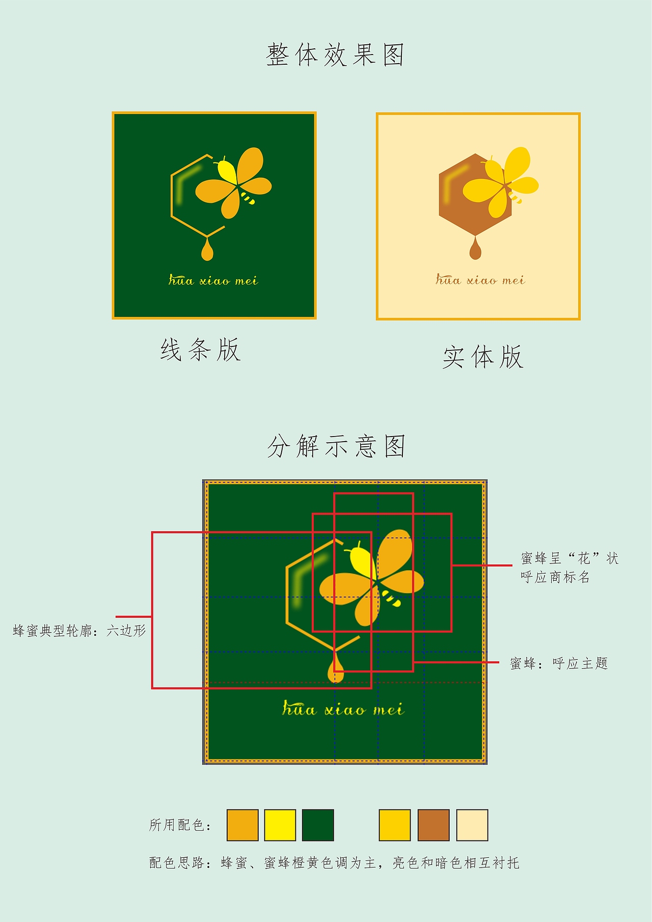 花筱眛蜂蜜商logo设计（图ZMjcxMzQwNjUy） - Logo - 站酷设计师Z96500989原创素材 - 站酷ZCOOL