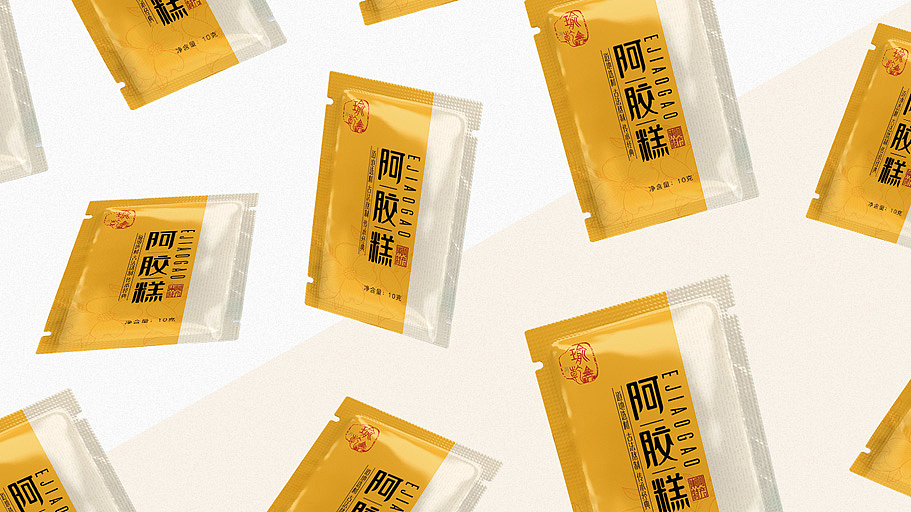 已上市的一款阿胶糕设计方案