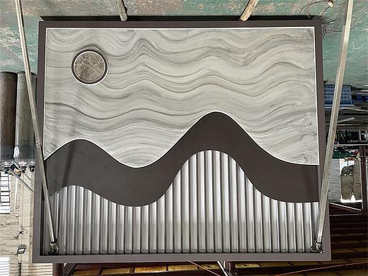 庭院园林不锈钢景墙 不锈钢透光石发光景墙案例