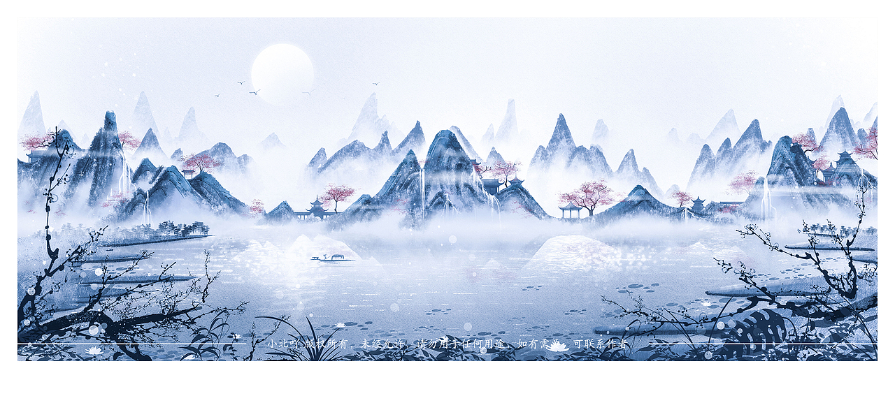 水墨画（图ZMjMzMjk1ODUy） - 艺术插画 - 站酷设计师山晚樵渔原创素材 - 站酷ZCOOL