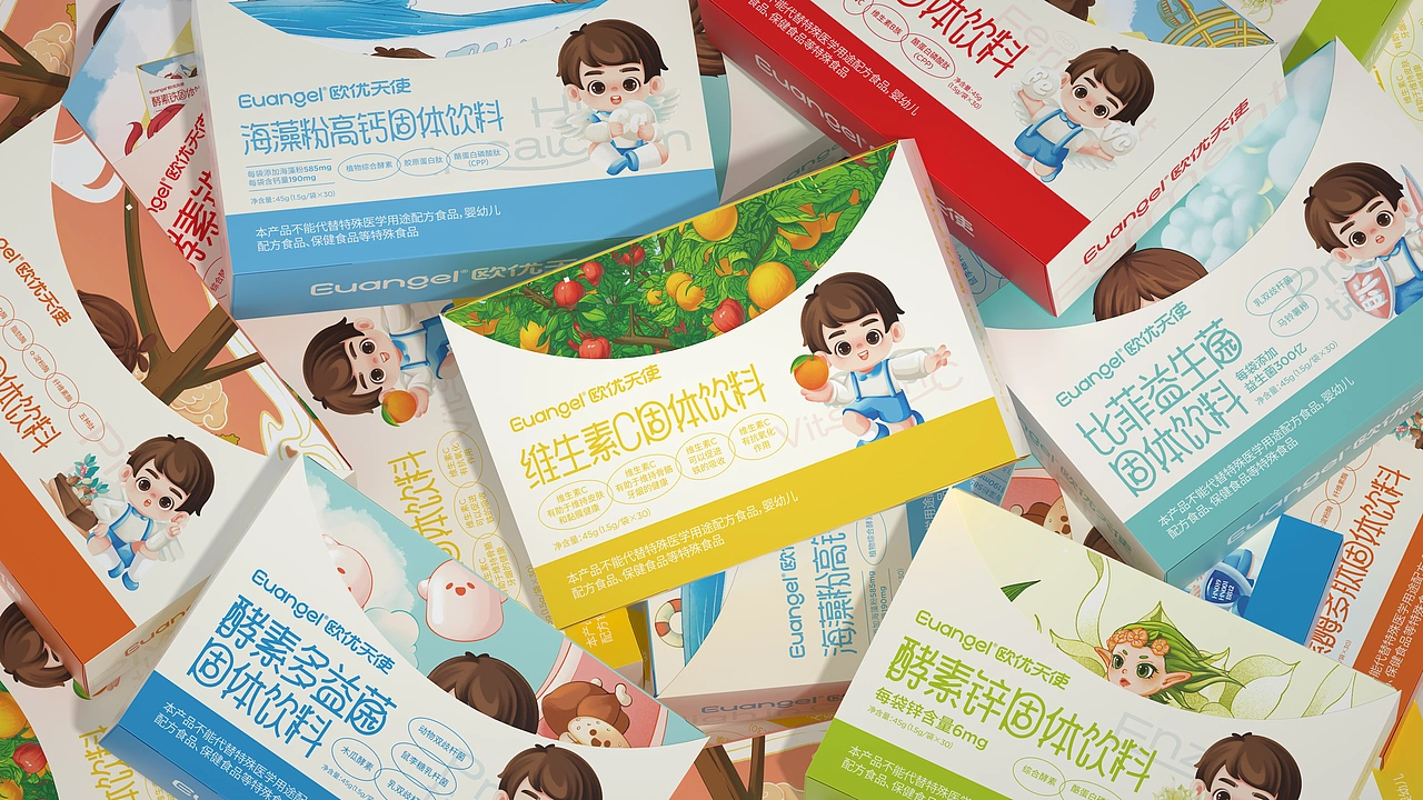 尚智&times;欧优｜系列维生素固体饮料包装｜食品包装设计