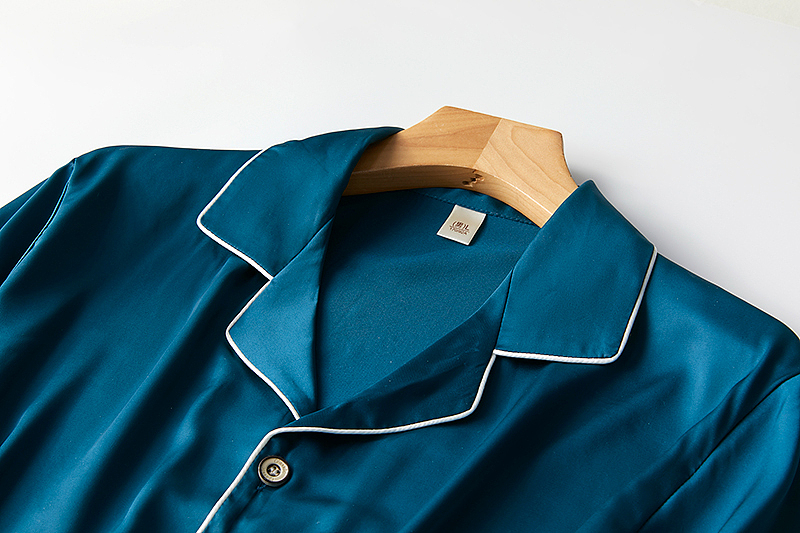 男士真丝家居服白底摆拍#睡衣平铺挂拍