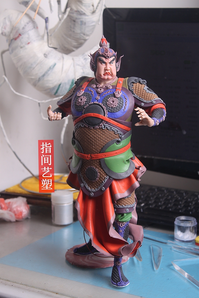 贺加贵面塑软陶(韦陀菩萨 )(图ZNzY4MDQwMDQ=) - 手办/模玩 - 站酷设计师贺加贵3D翻糖原创素材 - 站酷ZCOOL