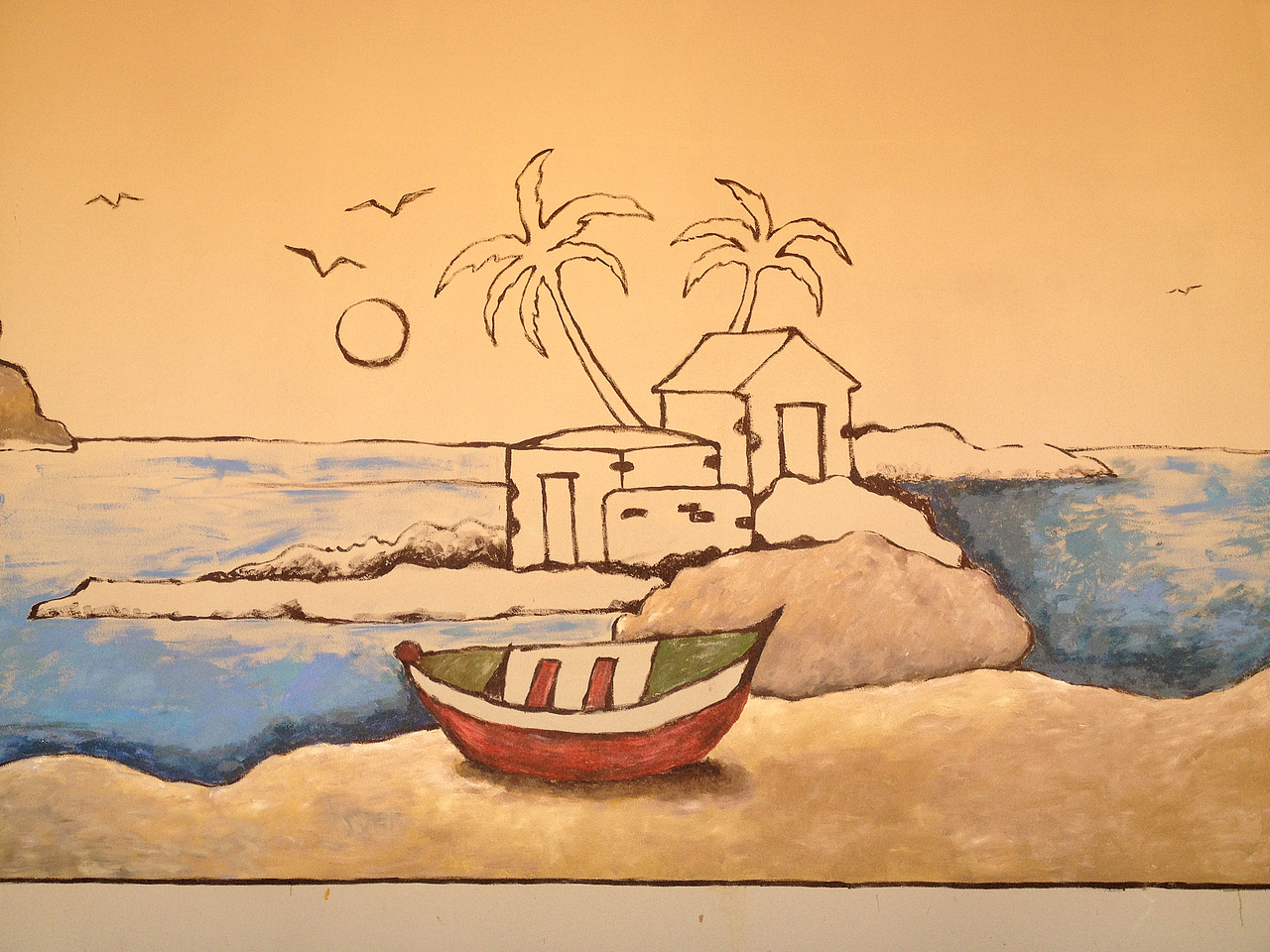 万科双月湾会所墙绘