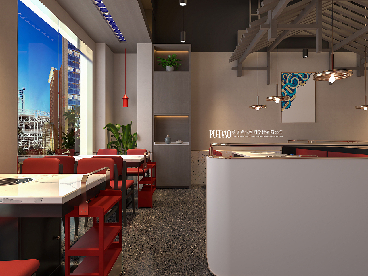 【PUDAO】璞道设计新作/酸汤牛肉火锅店(金阳)