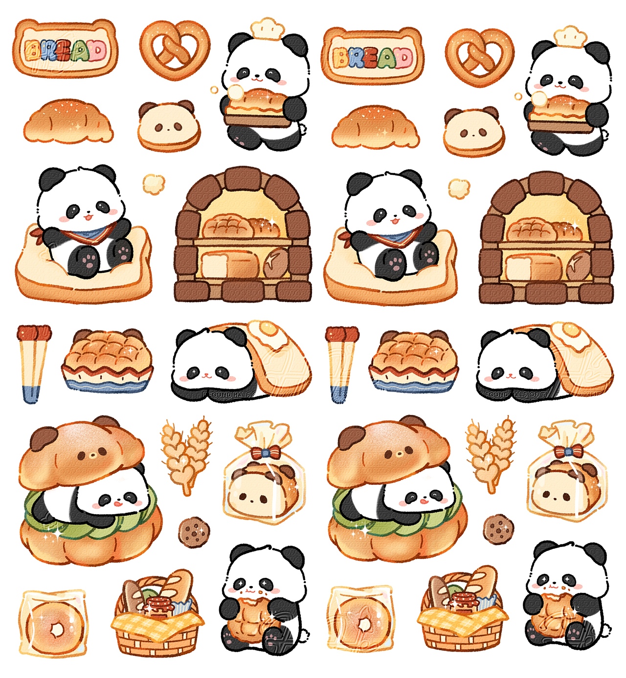 熊猫美食系列（图ZMzgxNDE5Mjgw） - 艺术插画 - 站酷设计师youki倩原创素材 - 站酷ZCOOL