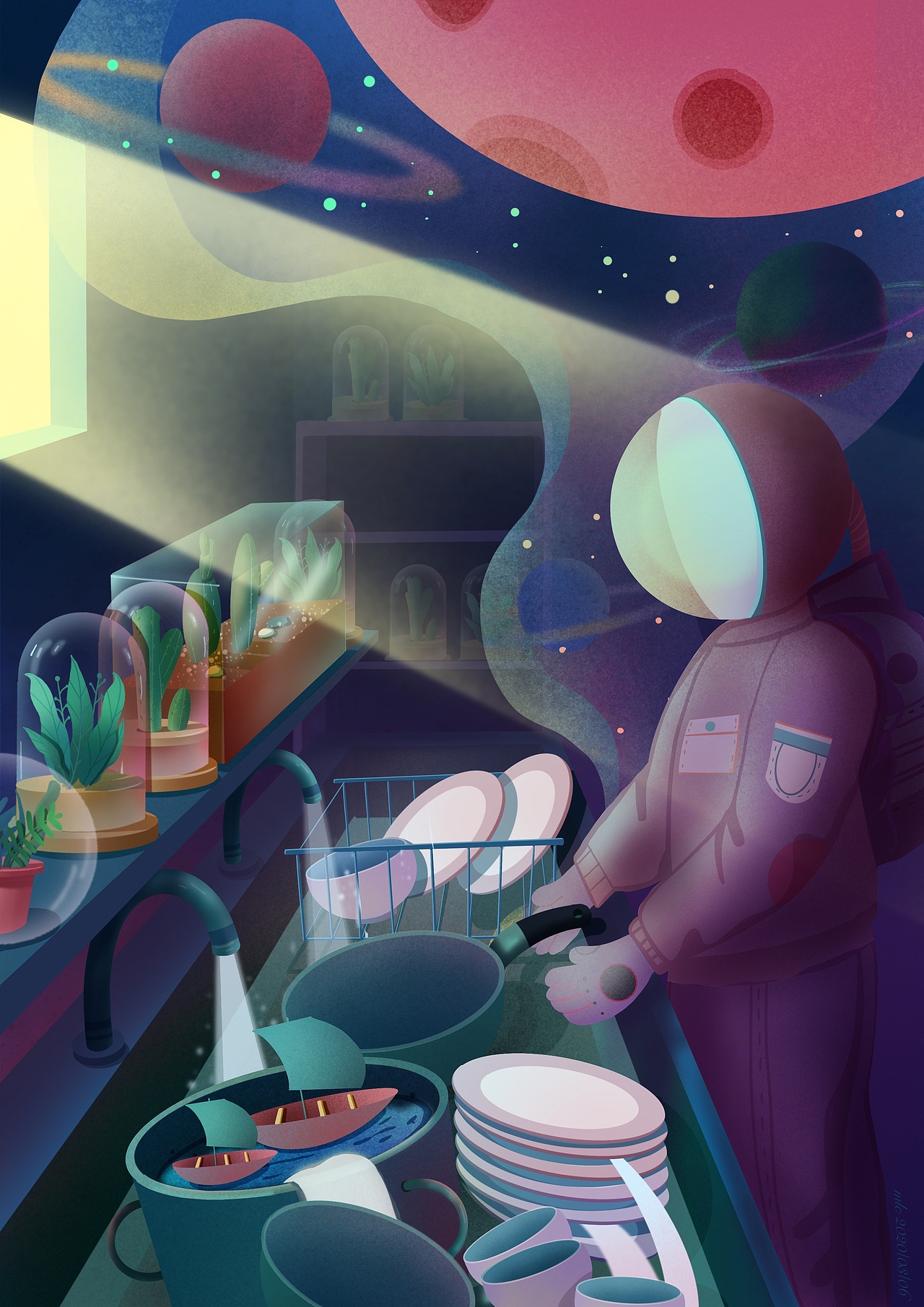 厨房里的幻想瞬间（图ZMTk5NTI1NzAw） - 创作习作 - 站酷设计师马良C原创素材 - 站酷ZCOOL