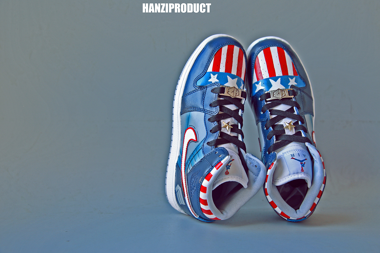 HANZI PRODUCT AIR JORDAN 1 美国队长 球鞋定制
