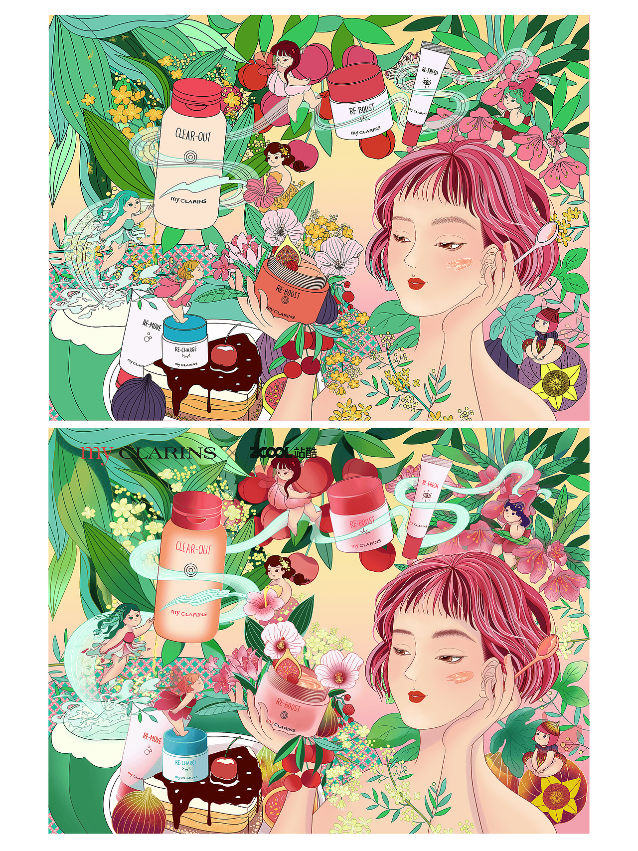 #my CLARINS寻找天然好食肌# 肌食花园下午茶（图ZMjk1ODcxMTYw） - 海报 - 站酷设计师鹿星河原创素材 - 站酷ZCOOL