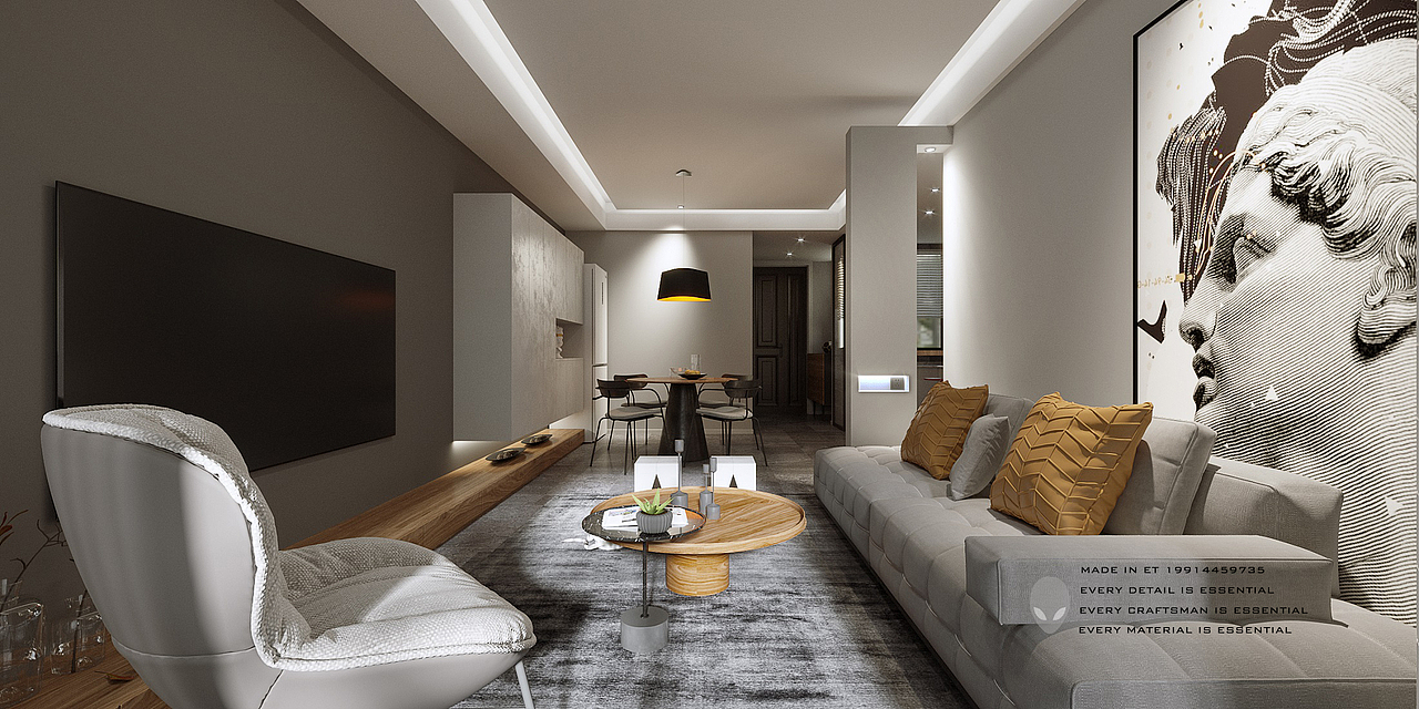 设计及效果图表现--打造通透的小三房