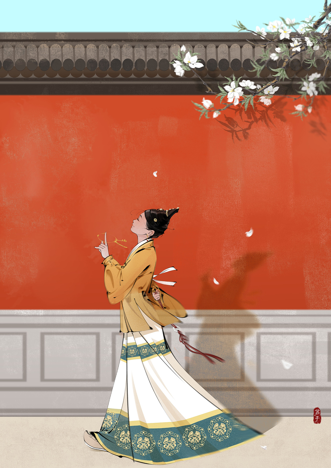 摸鱼小宫女（图ZMzgwNzc2NjMy） - 商业插画 - 站酷设计师苏子0113原创素材 - 站酷ZCOOL