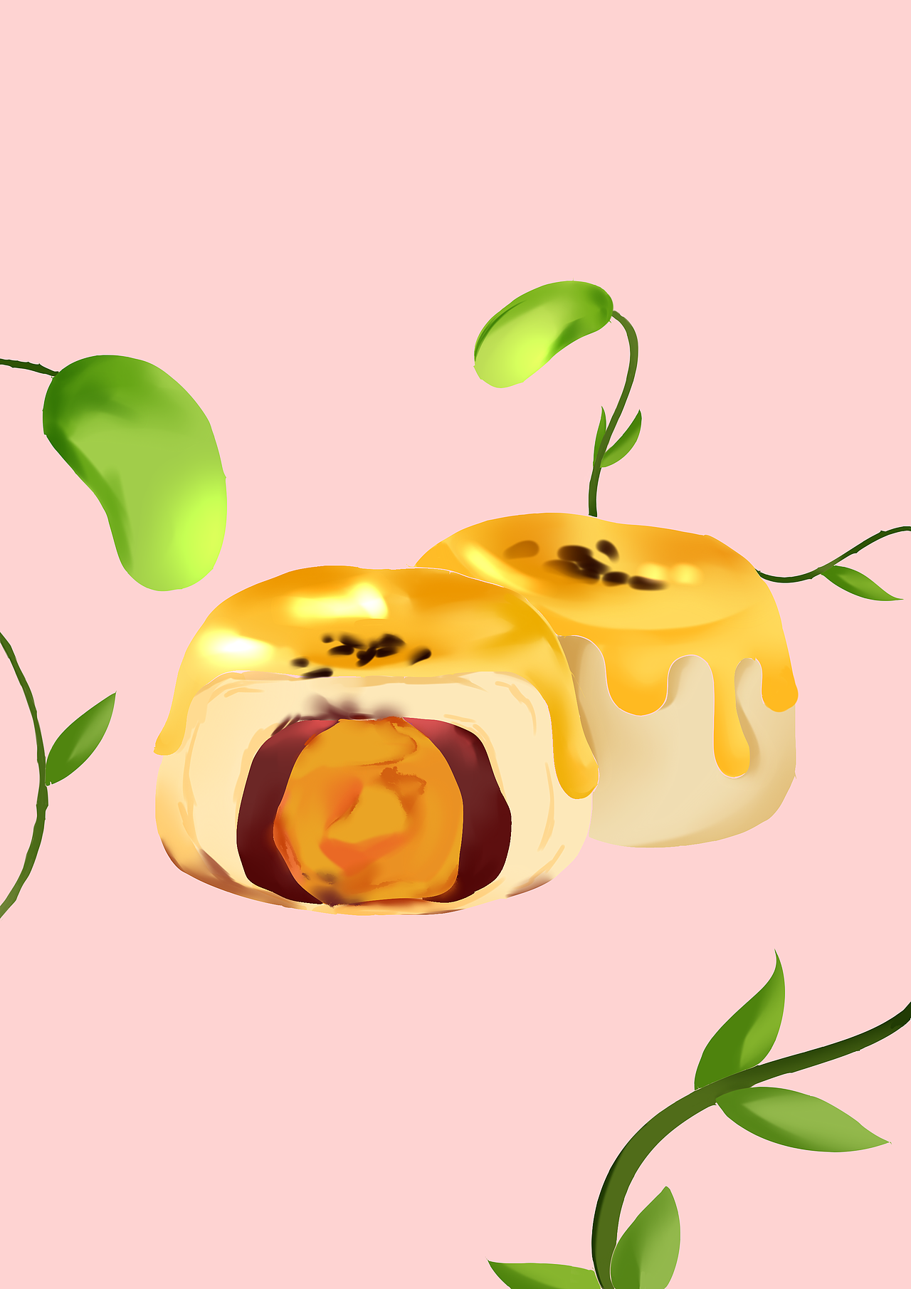 中国传统糕点,古风糕点蛋黄酥