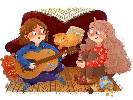 【插画练习】流浪猫鲍勃（个人主页-ZMzIxNDQwMjA=） - 儿童插画 - 站酷设计师杨小饭原创素材 - 站酷ZCOOL