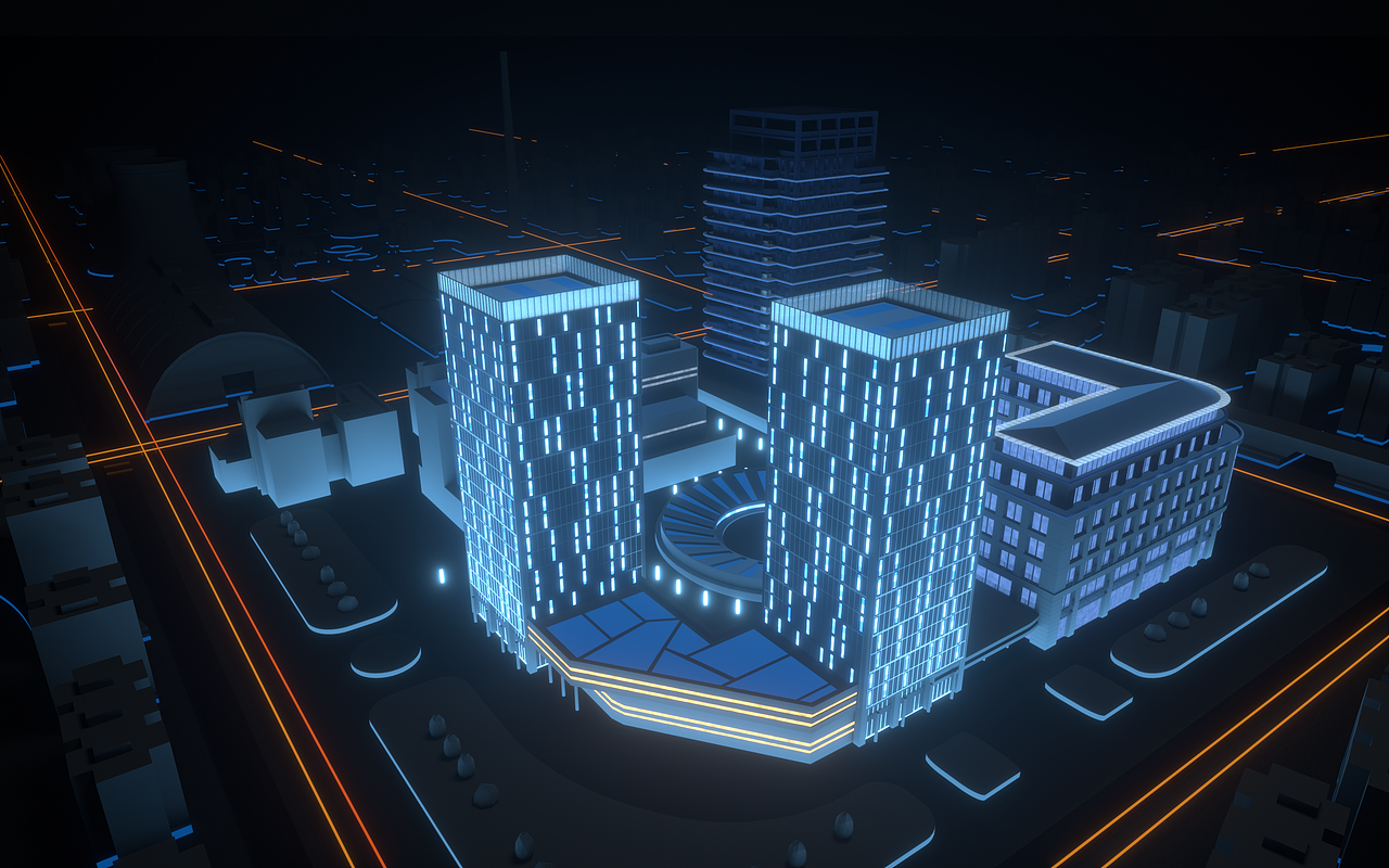 数字城市大屏三维背景